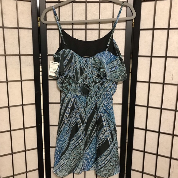 Blue Patterned Flowy Tank Top Dress - Picture 3 of 5
